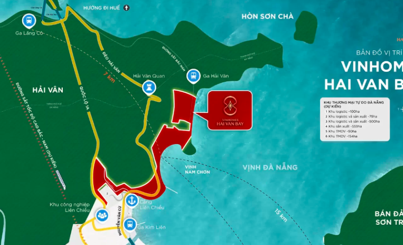 Vị trí Vinhomes Hải Vân Bay