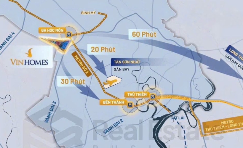 Vị trí Vinhomes Saigon Park (hay Vinhomes Hóc Môn)