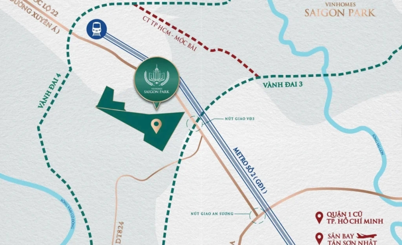 Vị trí Vinhomes Saigon Park (hay Vinhomes Hóc Môn)
